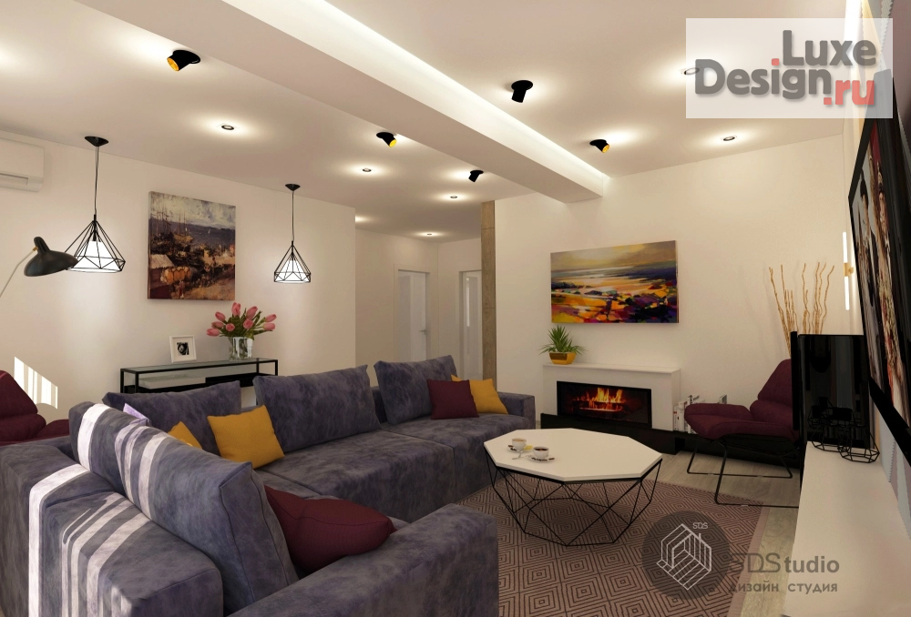 Дизайн интерьера трехкомнатной квартиры "г. Набережные Челны, 3х.кмн. квартира  для семьи из 4-х человек. Проект  "Дом для творческих людей"" (фото 3)