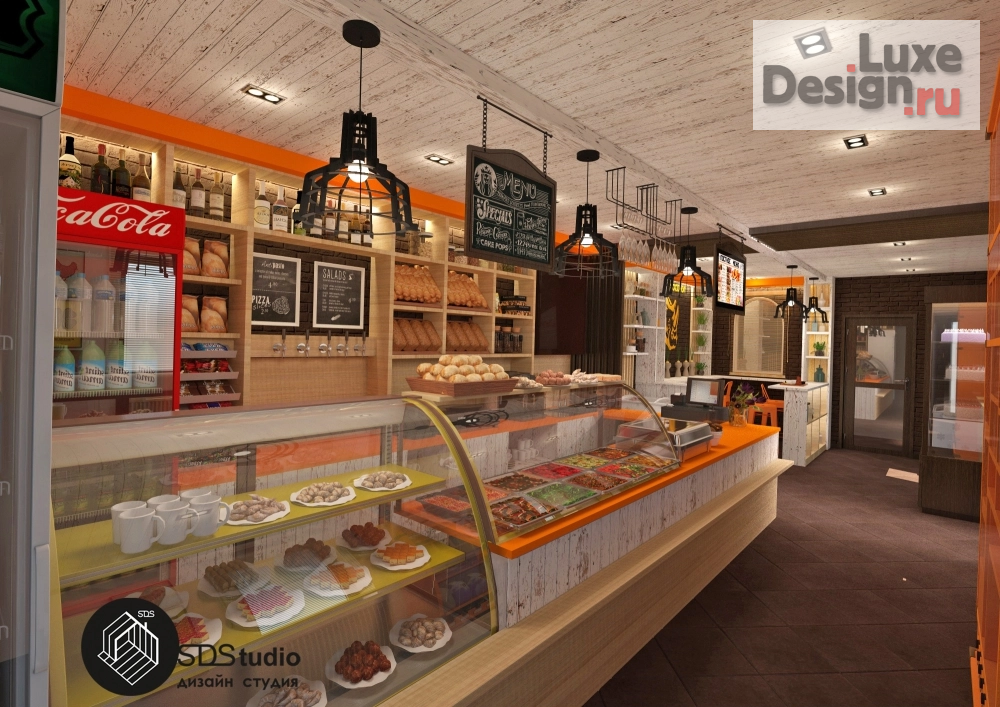 Дизайн интерьера кафе "Один из вариантов эскизного проекта для придорожного кафе- маркета." (фото 4)
