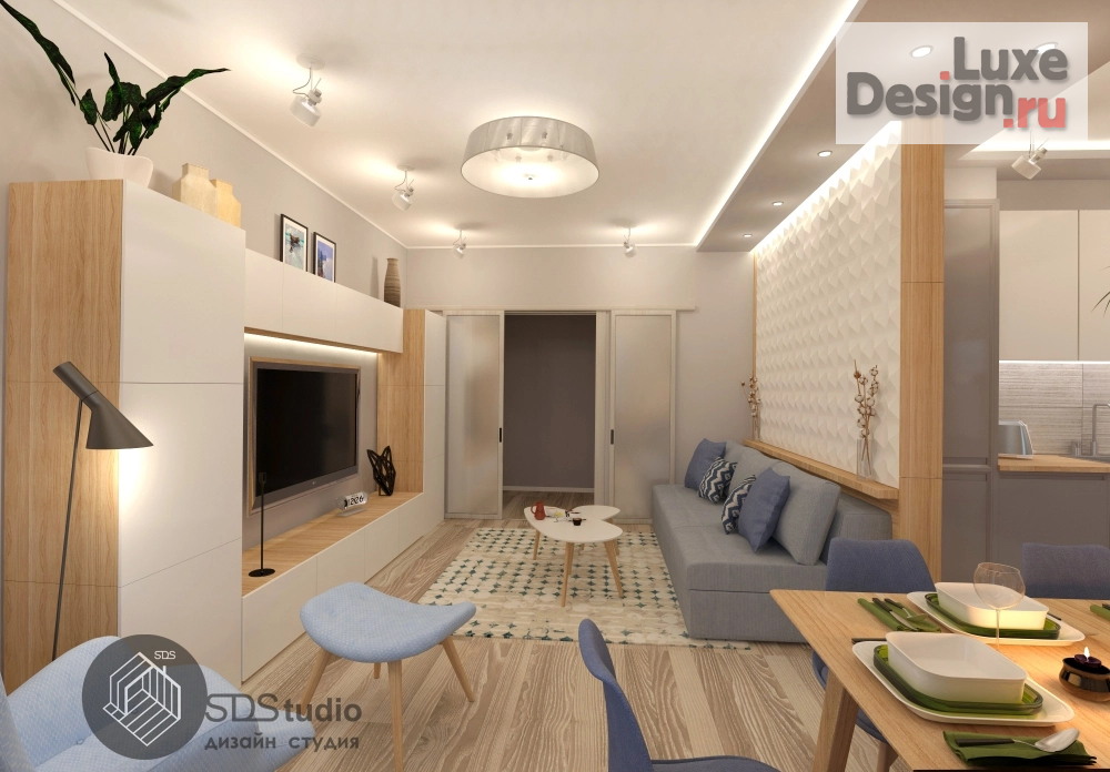 Дизайн интерьера трехкомнатной квартиры "Студия дизайна интерьера SDStudio. Квартира для молодой семьи, г. Наб. Челны. Новый город 9 комплекс, студия дизайна интерьера SDStudio." (фото 5)