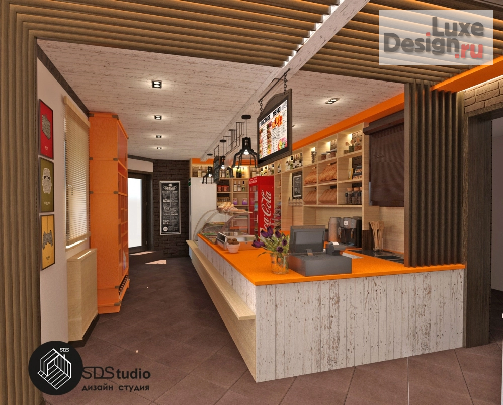 Дизайн интерьера кафе "Один из вариантов эскизного проекта для придорожного кафе- маркета." (фото 8)