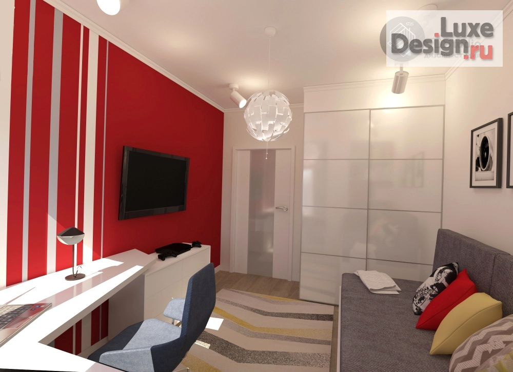 Дизайн интерьера трехкомнатной квартиры "г. Набережные Челны, 3х.кмн. квартира  для семьи из 4-х человек. Проект  "Дом для творческих людей"" (фото 11)