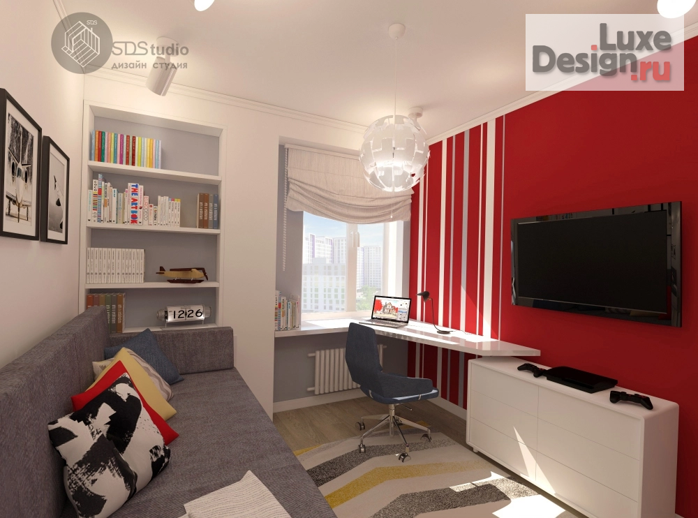 Дизайн интерьера трехкомнатной квартиры "г. Набережные Челны, 3х.кмн. квартира  для семьи из 4-х человек. Проект  "Дом для творческих людей"" (фото 13)