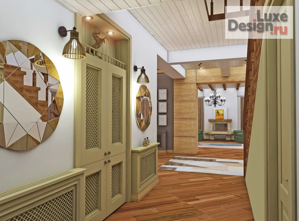 Дизайн интерьера загородного дома " г. Москва, пос. Снегири, Сельский дом с "Экстравагантным характером"" (фото 1)