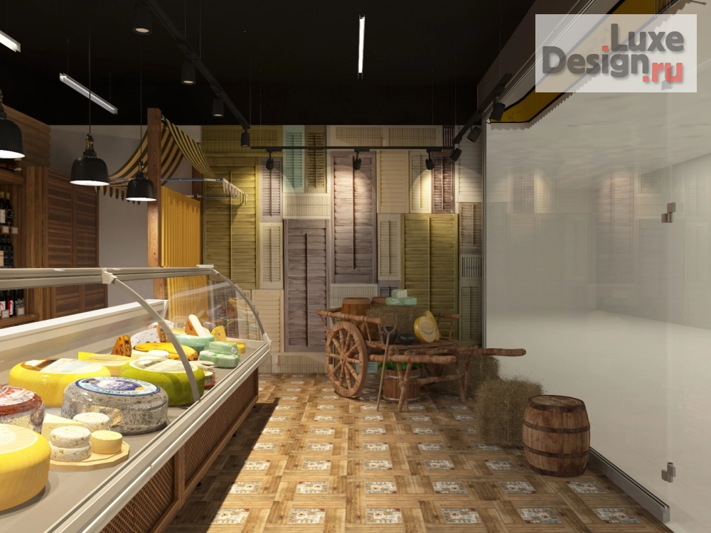 Дизайн интерьера супермаркета "Сырный Бутик" (фото 4)