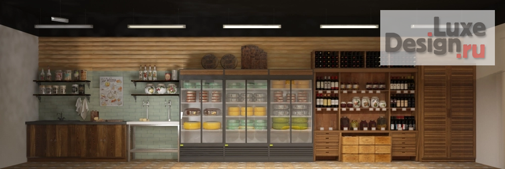 Дизайн интерьера супермаркета "Сырный Бутик" (фото 6)