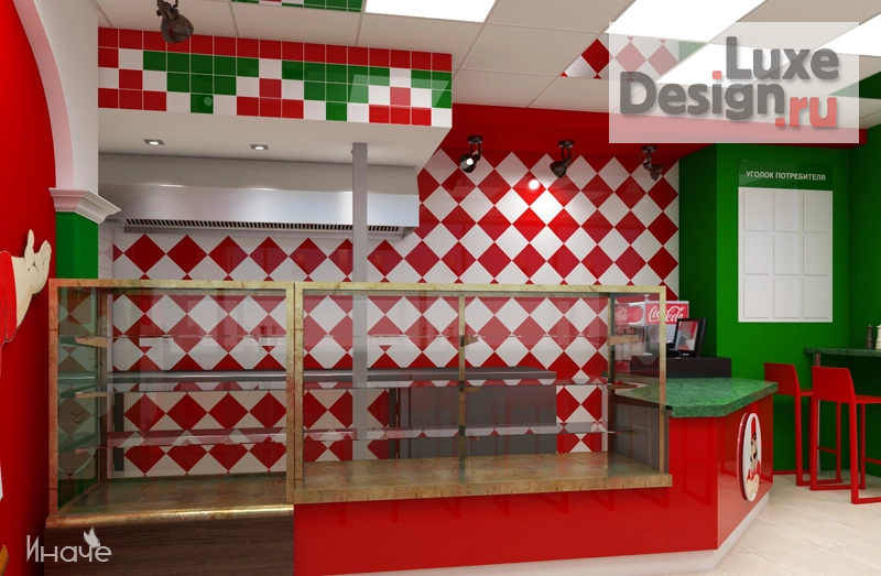 Дизайн интерьера кафе "Кафе быстрого питания «Донер» (г. Набережные Челны) " (фото 3) от дизайнера Шамсутдинова Эльвира Дизайн интерьера кафе "Кафе быстрого питания «Донер» (г. Набережные Челны) " (фото 3)