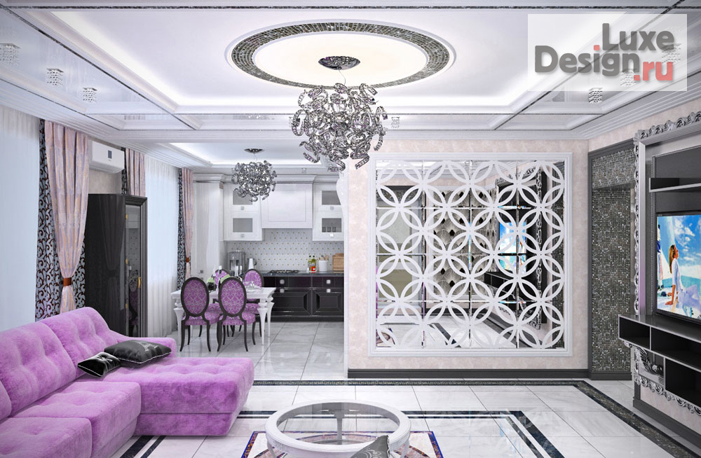 Дизайн интерьера трехкомнатной квартиры "Проект квартиры в стиле Ар Деко" (фото 1)
