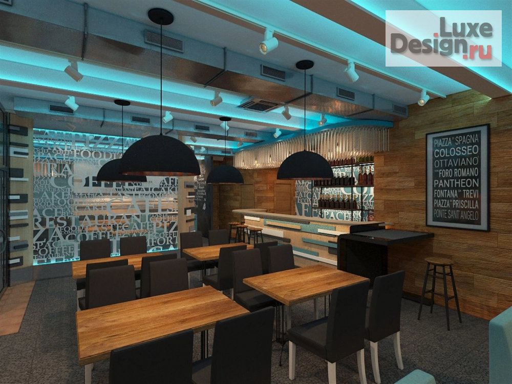 Дизайн интерьера кафе "Проект Пиццерии l'amore mio" (фото 4)
