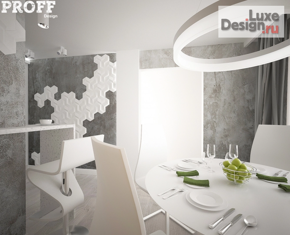 Дизайн интерьера двухкомнатной квартиры "Дизайн проект гостинаякухня(современный стиль)" (фото 3)