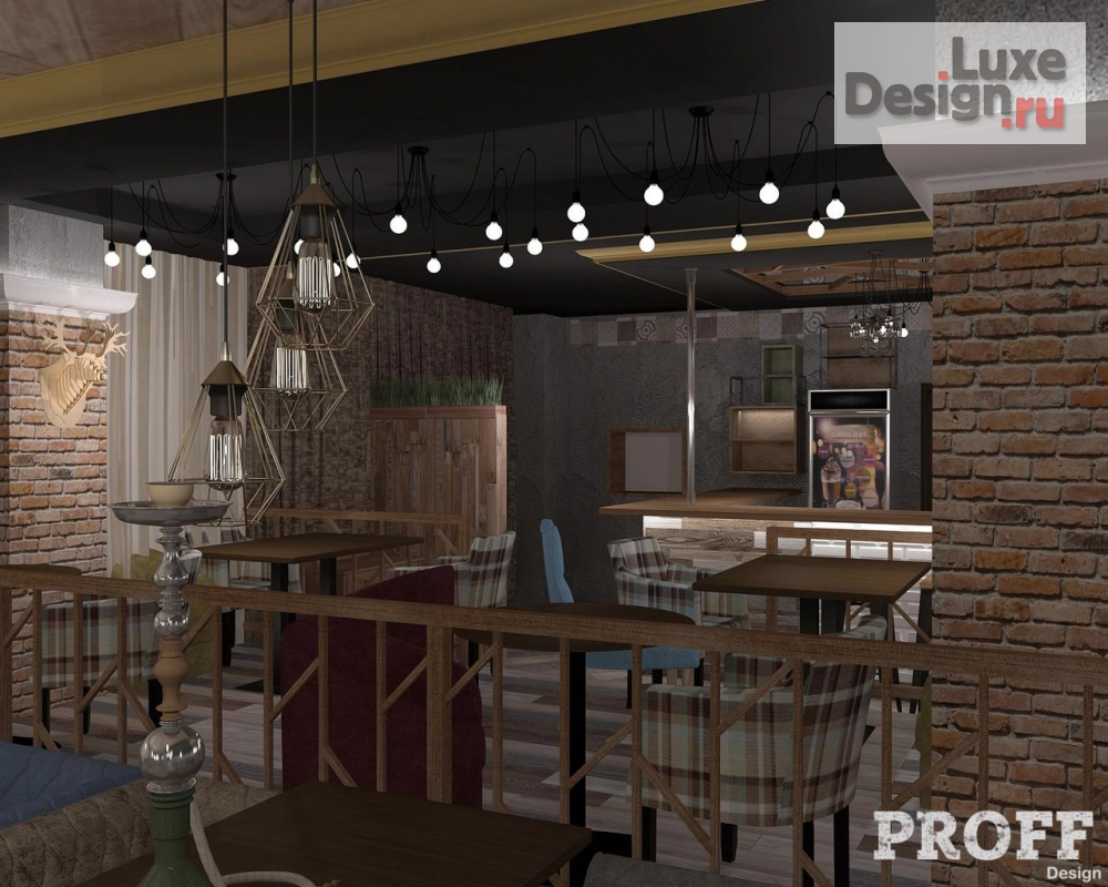 Дизайн интерьера ресторана "Реконструкция Pestobar Chill out в стиле лофт" (фото 12)