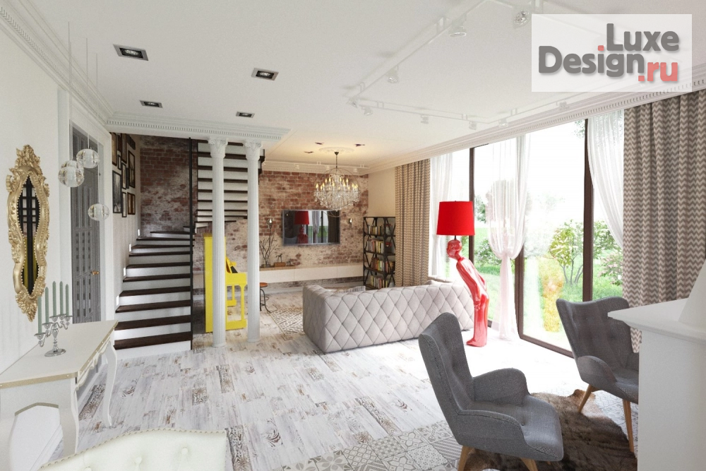 Дизайн интерьера коттеджа "Проект дома в стиле "LOFT"" (фото 3)