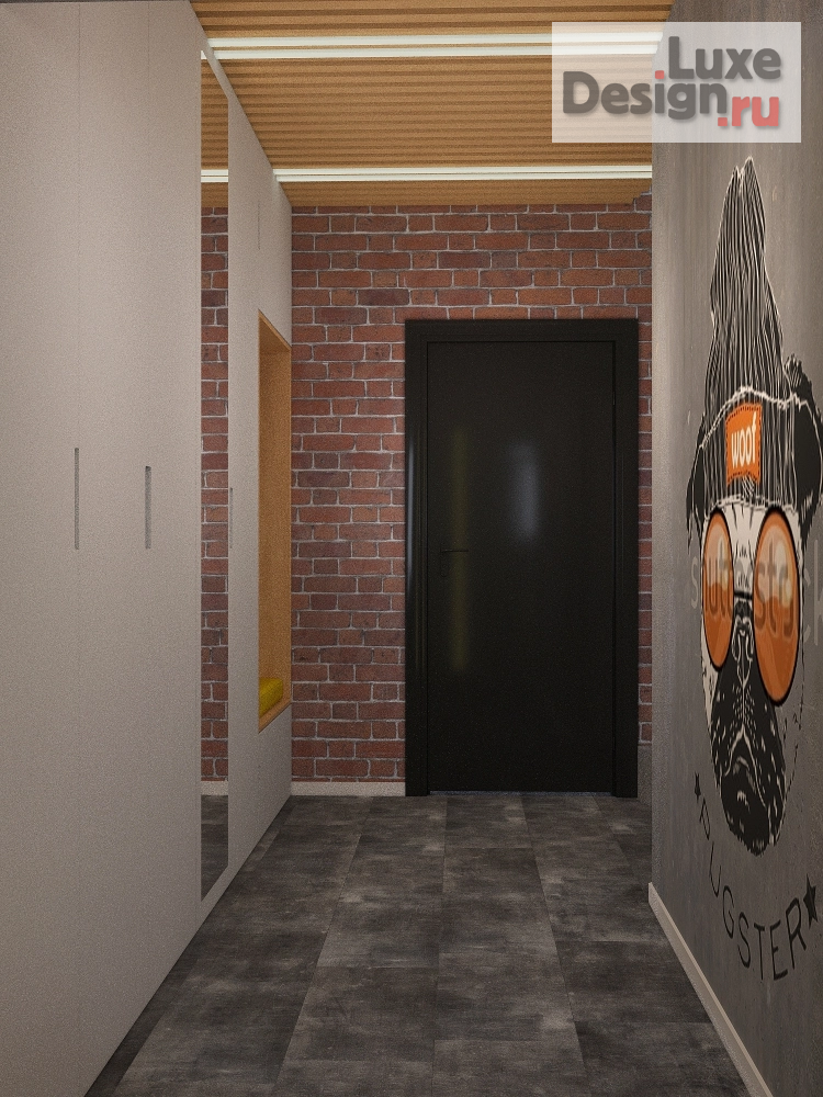 Дизайн интерьера трехкомнатной квартиры "Двухуровневая квартире в стиле Лофт для молодой семьи" (фото 9)